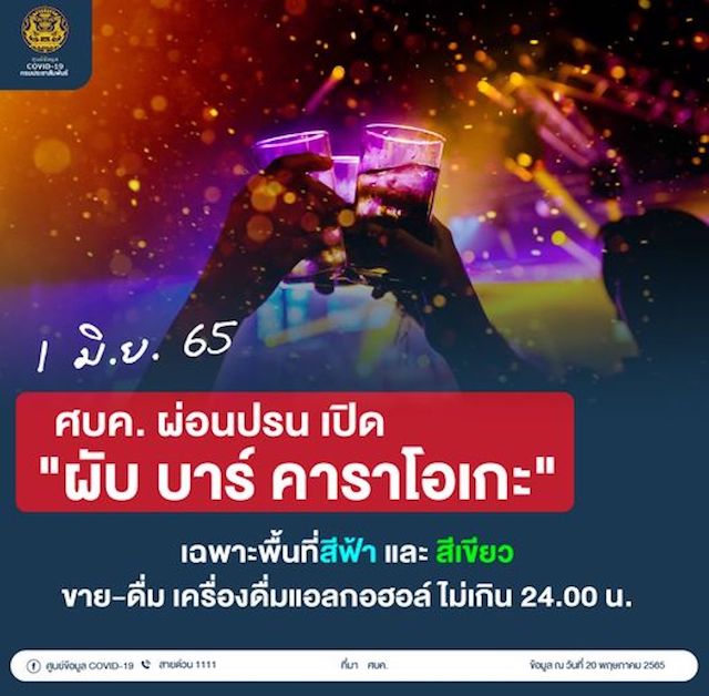 タイ政府・6月1日より指定地域での娯楽施設（バー・パブ・カラオケ等）の営業再開を許可